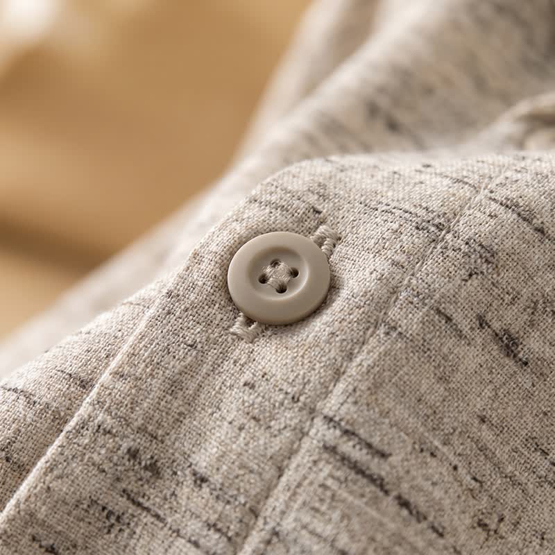 Cotton Heathered Marled Button Loungewear Set - image 6