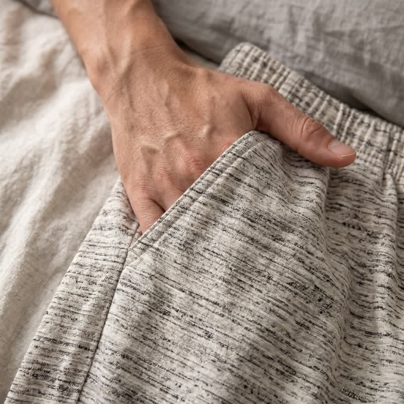 Cotton Heathered Marled Button Loungewear Set - image 5