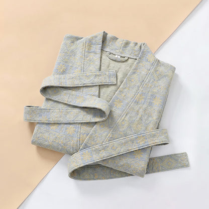 Cotton Ethnic Geometric Print Kimono Robe - image 14