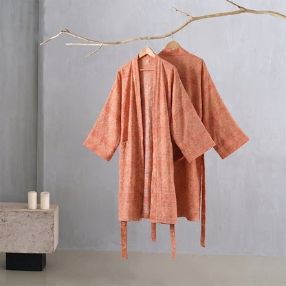 Cotton Ethnic Geometric Print Kimono Robe - image 2