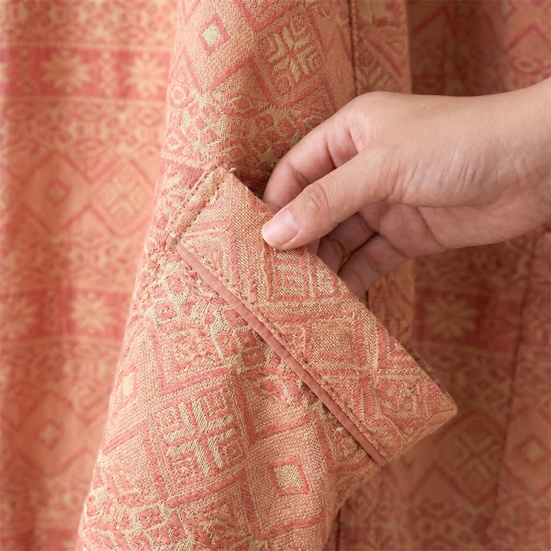 Cotton Ethnic Geometric Print Kimono Robe - image 6