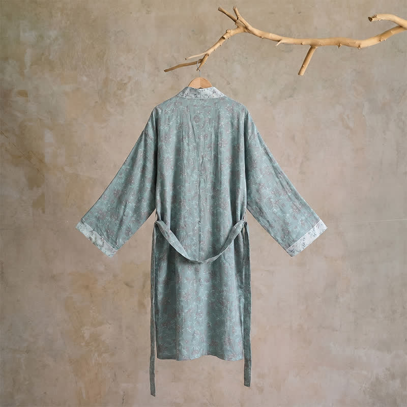 Cotton Reversible Floral Kimono Robe - image 10