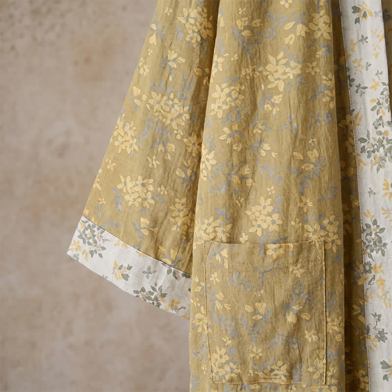 Cotton Reversible Floral Kimono Robe - image 5