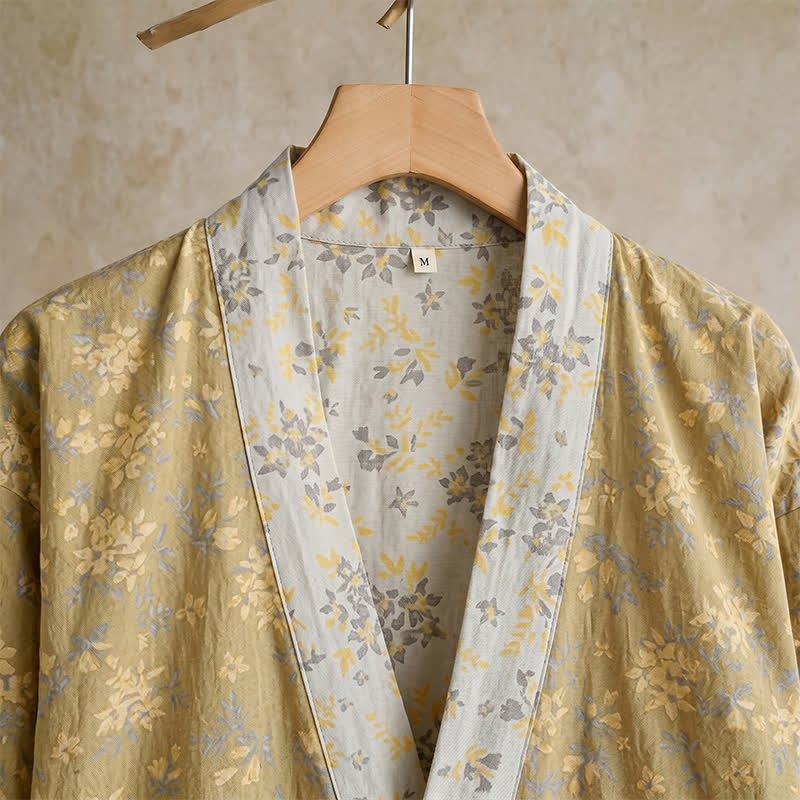 Cotton Reversible Floral Kimono Robe - image 3