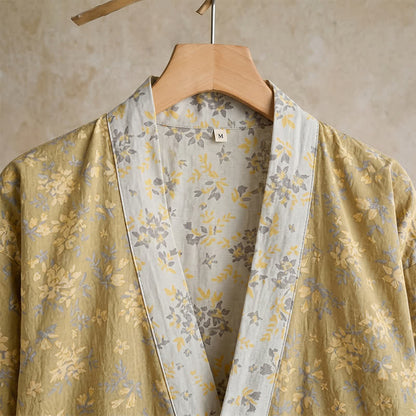 Cotton Reversible Floral Kimono Robe - image 3