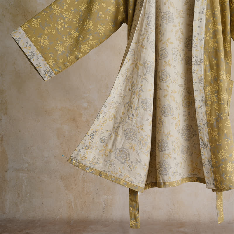 Cotton Reversible Floral Kimono Robe - image 4