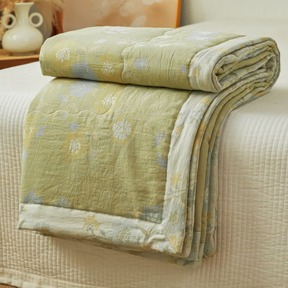 Serene Botanical Cotton Gauze Reversible Quilt - image 4