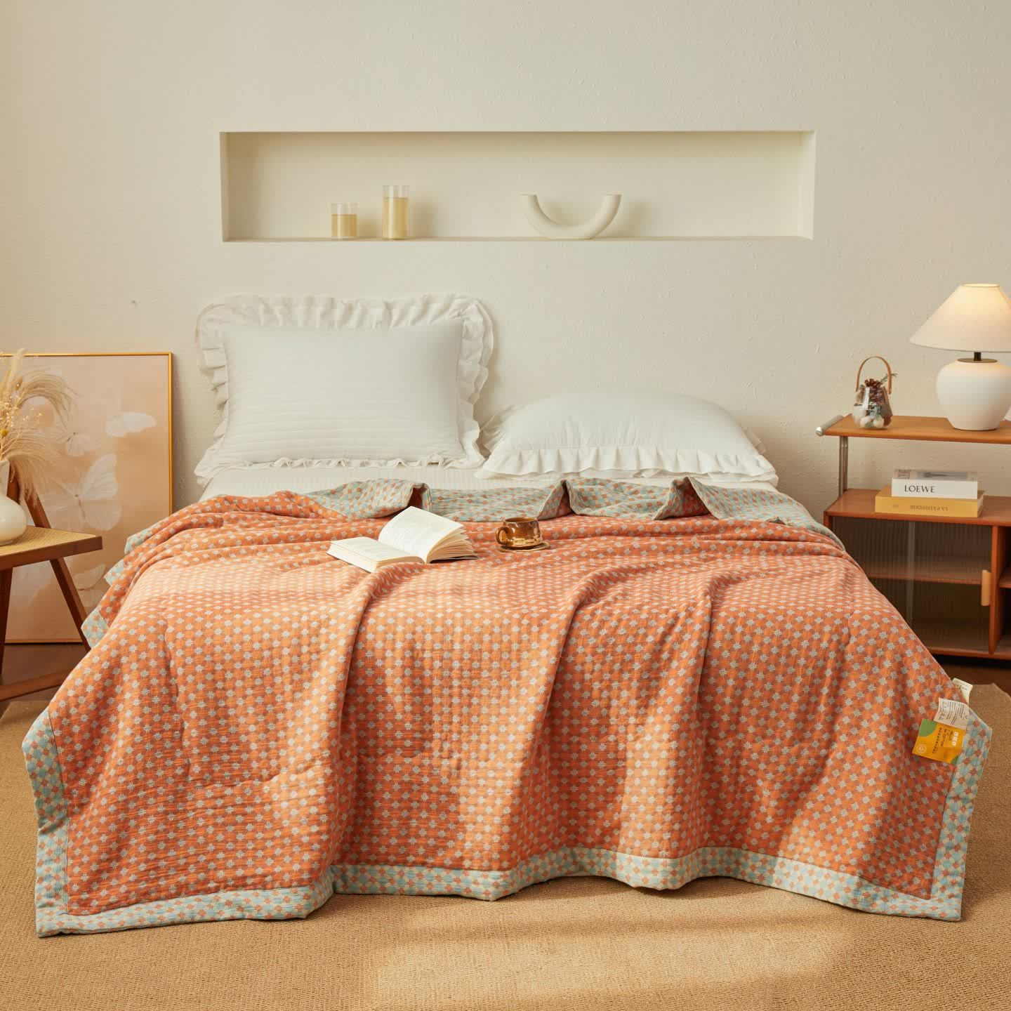 Yarn-Dyed Jacquard Muslin Reversible Quilt - image 1
