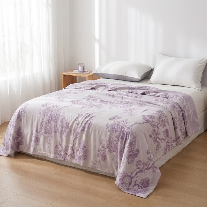 Multicolor Floral Vine Bamboo Fiber Quilt - image 1