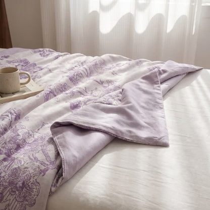 Multicolor Floral Vine Bamboo Fiber Quilt - image 5