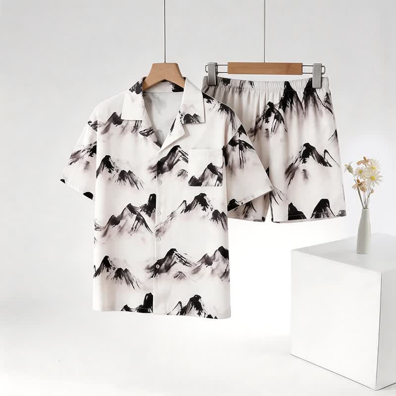 Unisex Ink Wash Mountain Loungewear Set - image 1