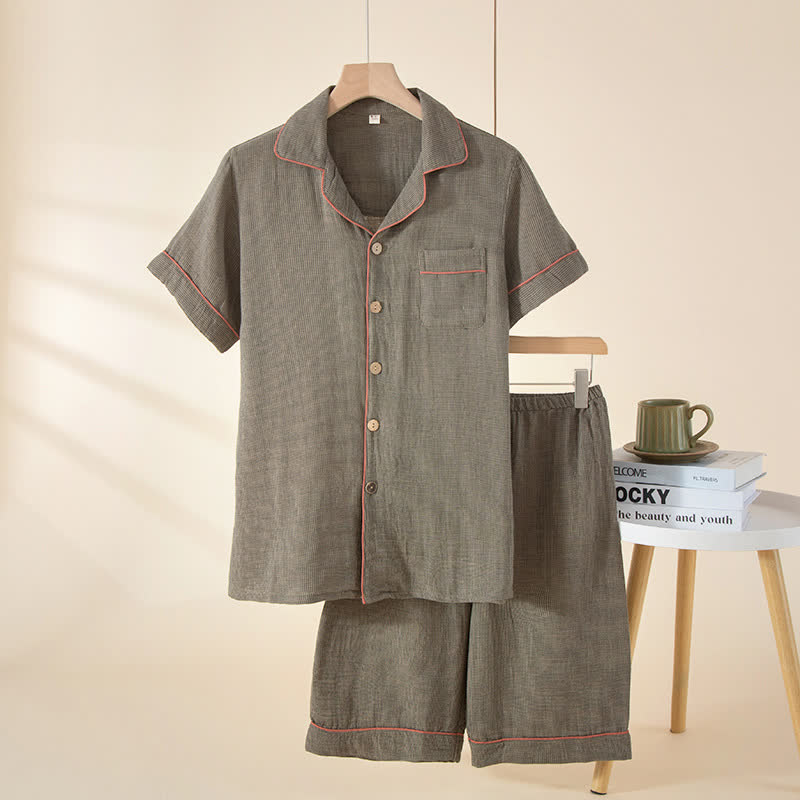 Minimalist  Muslin Gauze Pajama Set - Gray Green - 2XL - image 13