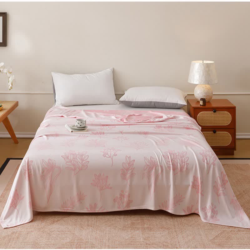 Multicolor Botanical Sketch Bamboo Fiber Quilt - Pink - Queen - image 8
