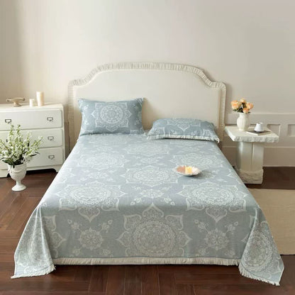 Multicolor Mandala Pattern Cotton Gauze Quilt - Blue - Queen - image 0