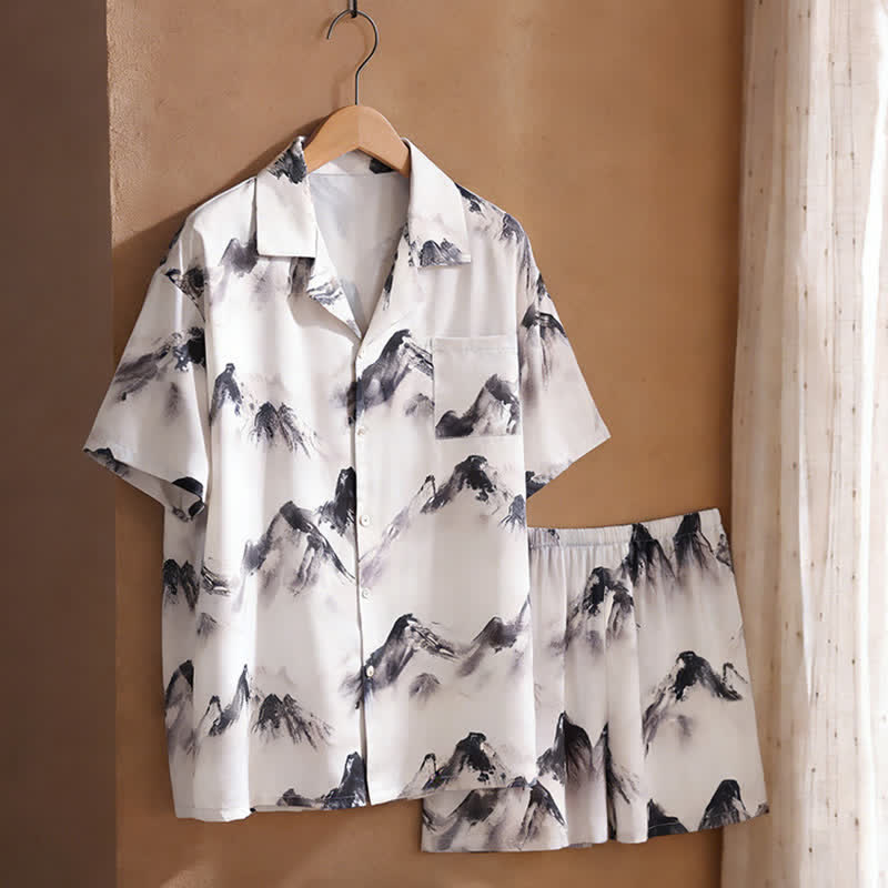 Unisex Ink Wash Mountain Loungewear Set - image 2
