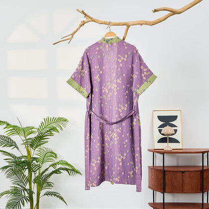 Kimono Style Short Sleeve Muslin Bathrobe - image 1