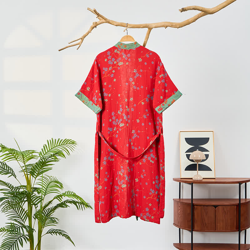 Kimono Style Short Sleeve Muslin Bathrobe - image 10