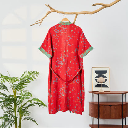 Kimono Style Short Sleeve Muslin Bathrobe - image 10