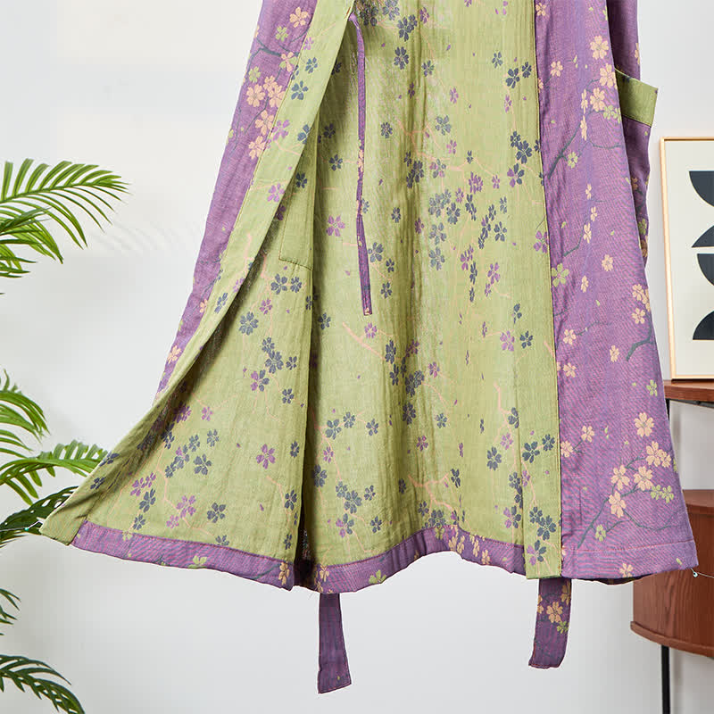 Kimono Style Short Sleeve Muslin Bathrobe - image 3
