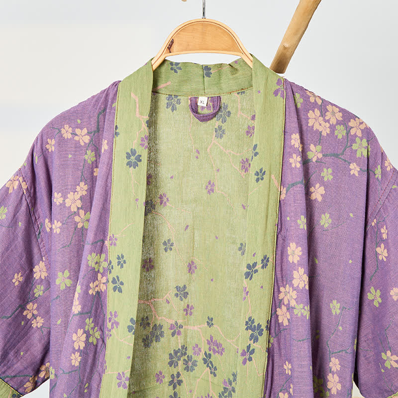 Kimono Style Short Sleeve Muslin Bathrobe - image 2