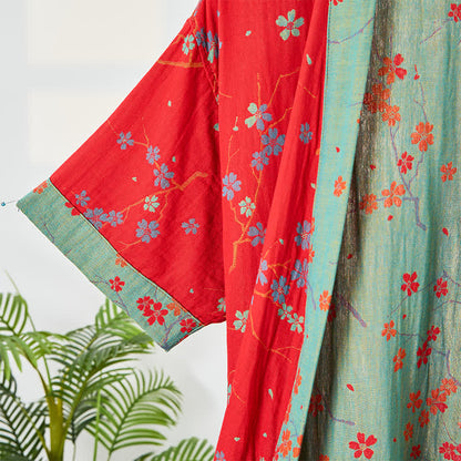 Kimono Style Short Sleeve Muslin Bathrobe - image 12