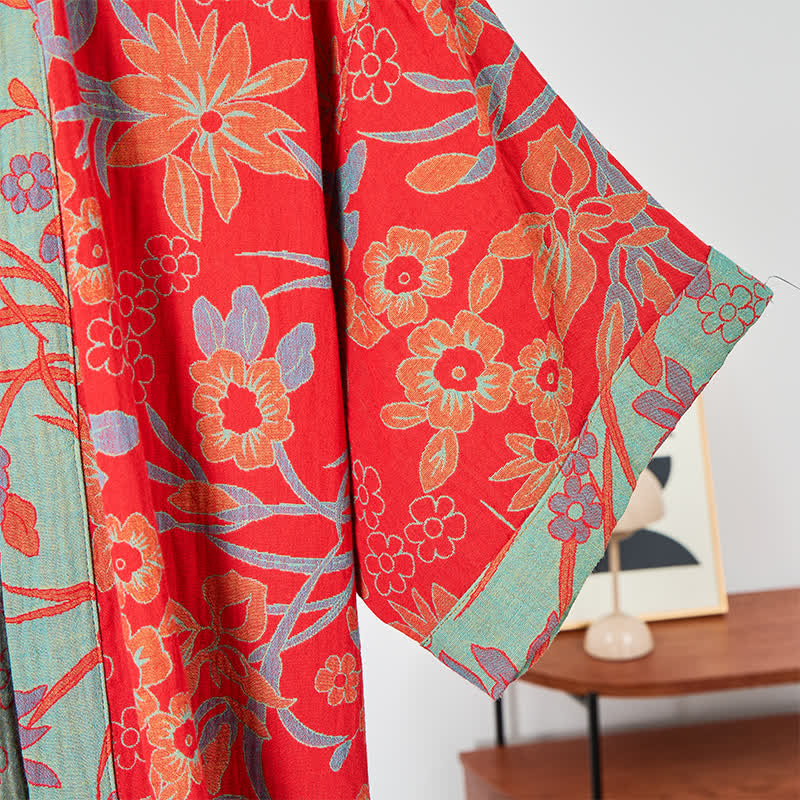 Bohemian Floral Muslin Gauze Kimono Robe - image 5