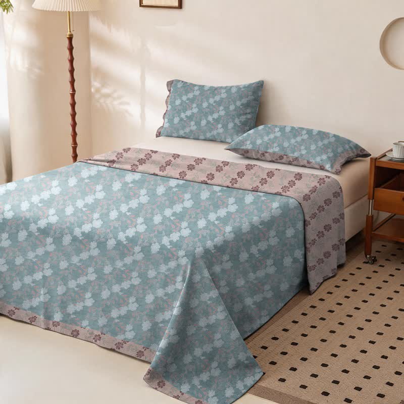 Elegant Floral Cotton Double Gauze Bedspread - image 3
