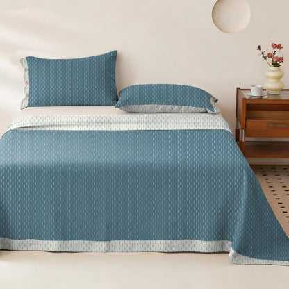 Mini Dot Cotton Double Gauze Bedspread - Bedspread with 2PCS Pillowcases - King - Blue - image 3