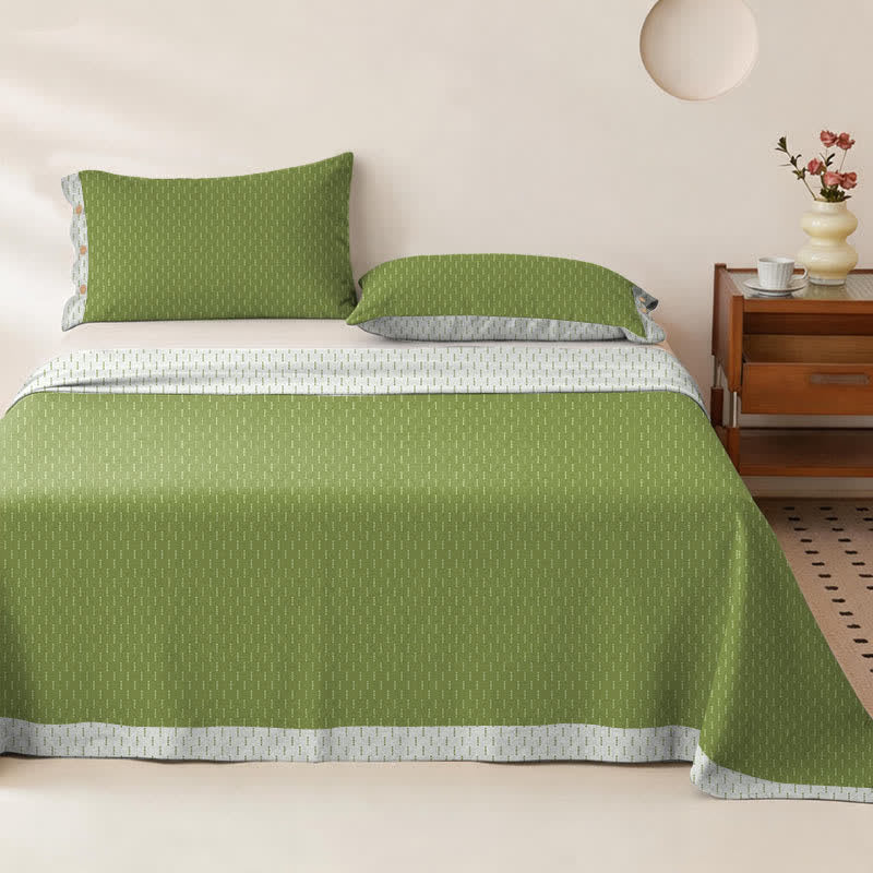 Mini Dot Cotton Double Gauze Bedspread - Bedspread with 2PCS Pillowcases - King - Green - image 6