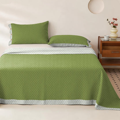 Mini Dot Cotton Double Gauze Bedspread - Bedspread with 2PCS Pillowcases - King - Green - image 6