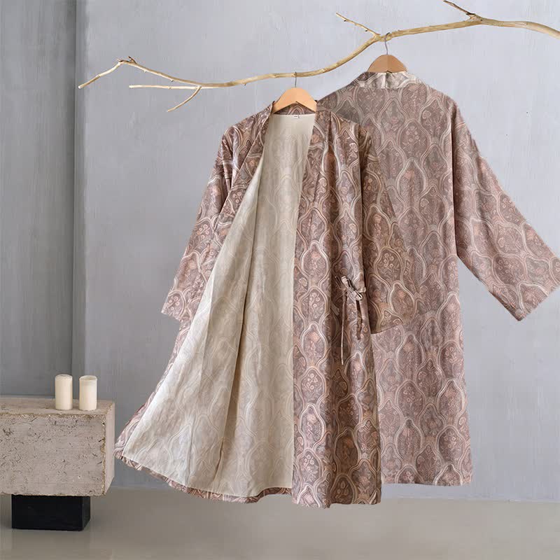 Boho Vintage Cotton Gauze Kimono Robe - image 1