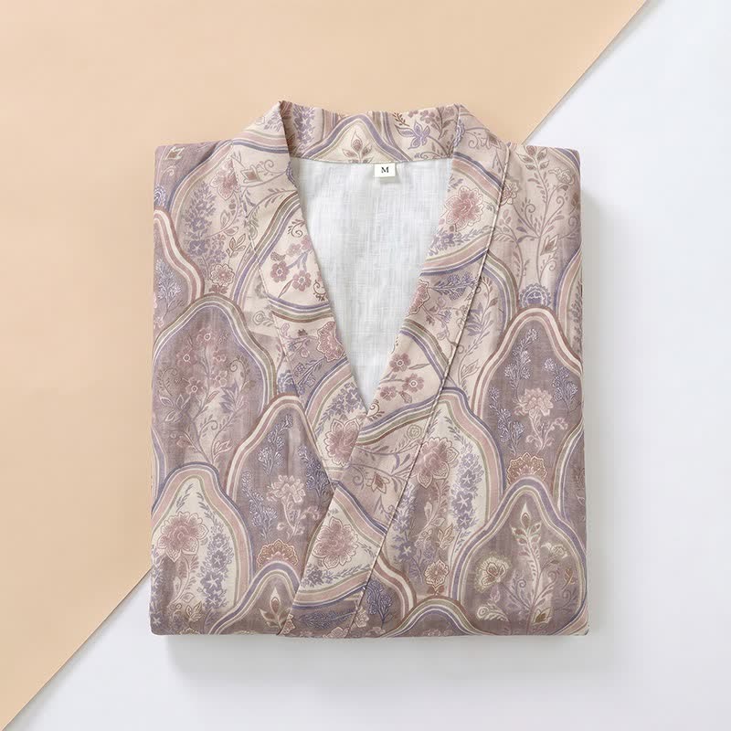 Boho Vintage Cotton Gauze Kimono Robe - image 2