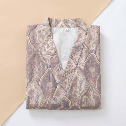 Boho Vintage Cotton Gauze Kimono Robe - image 2