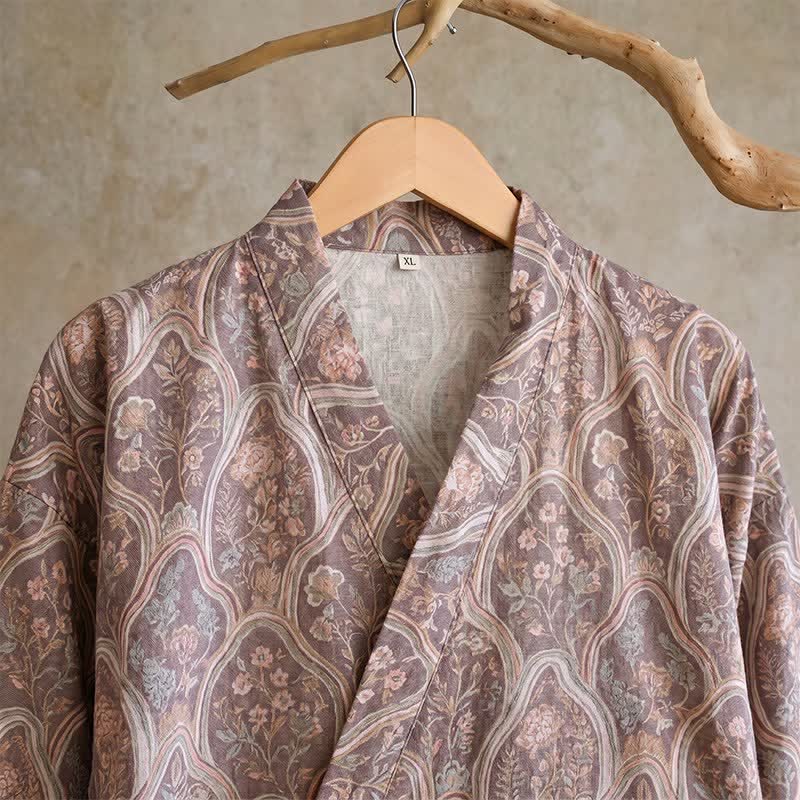 Boho Vintage Cotton Gauze Kimono Robe - image 4