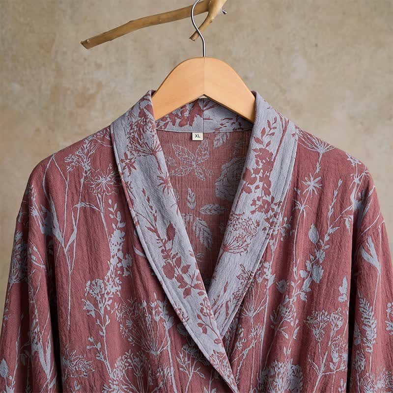 Vintage Botanical Cotton Double Gauze Robe - image 4