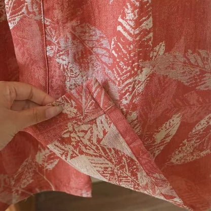 Coral Leaf Cotton Gauze Kimono Bathrobe - image 8