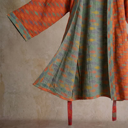 Fish Cotton Gauze Kimono Bathrobe - image 6