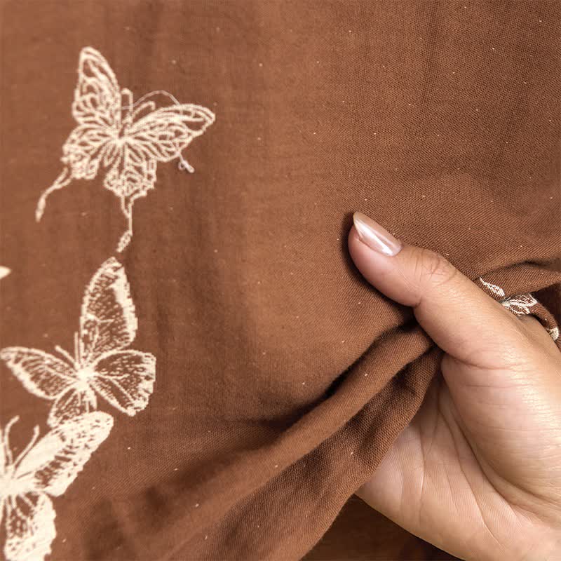 Elegant Butterfly Cotton Kimono Bathrobe - image 8