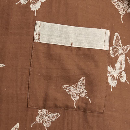Elegant Butterfly Cotton Kimono Bathrobe - image 4