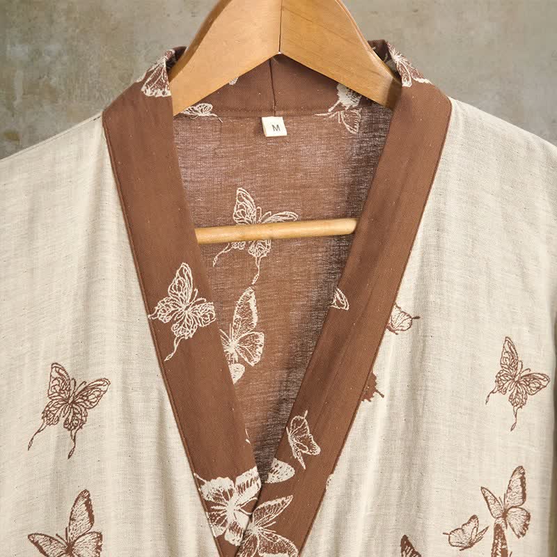 Elegant Butterfly Cotton Kimono Bathrobe - image 10