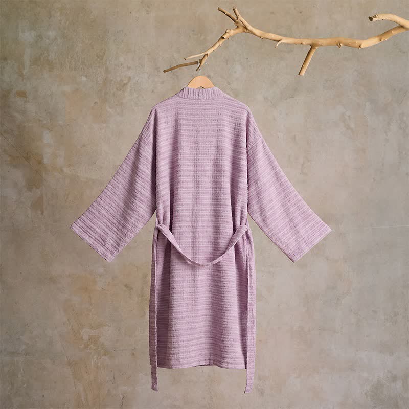 Cotton Waffle Weave Kimono Bathrobe - image 2