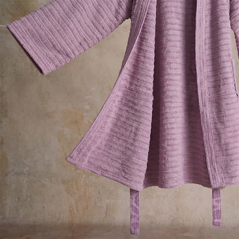 Cotton Waffle Weave Kimono Bathrobe - image 6
