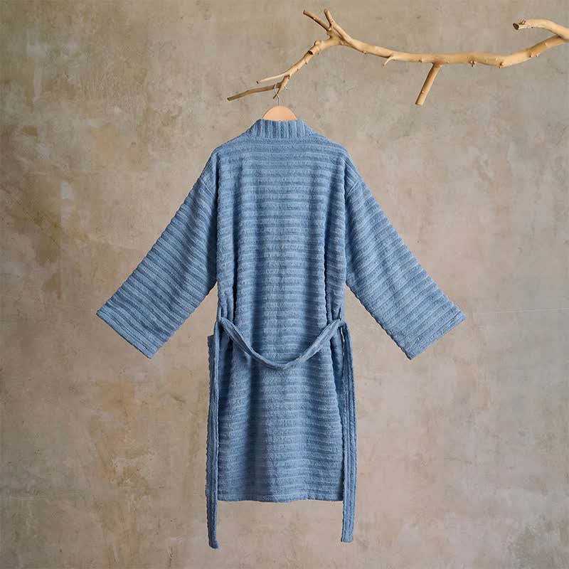 Cotton Waffle Weave Kimono Bathrobe - image 10