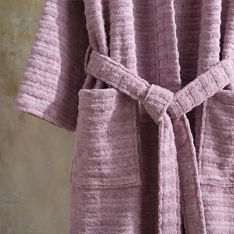 Cotton Waffle Weave Kimono Bathrobe - image 5