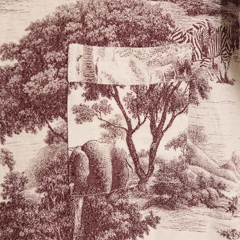 Toile Print Cotton Kimono Robe - image 15