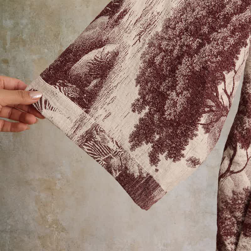 Toile Print Cotton Kimono Robe - image 14