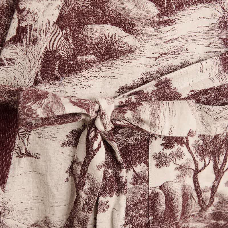 Toile Print Cotton Kimono Robe - image 14