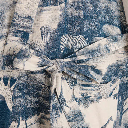 Toile Print Cotton Kimono Robe - image 5