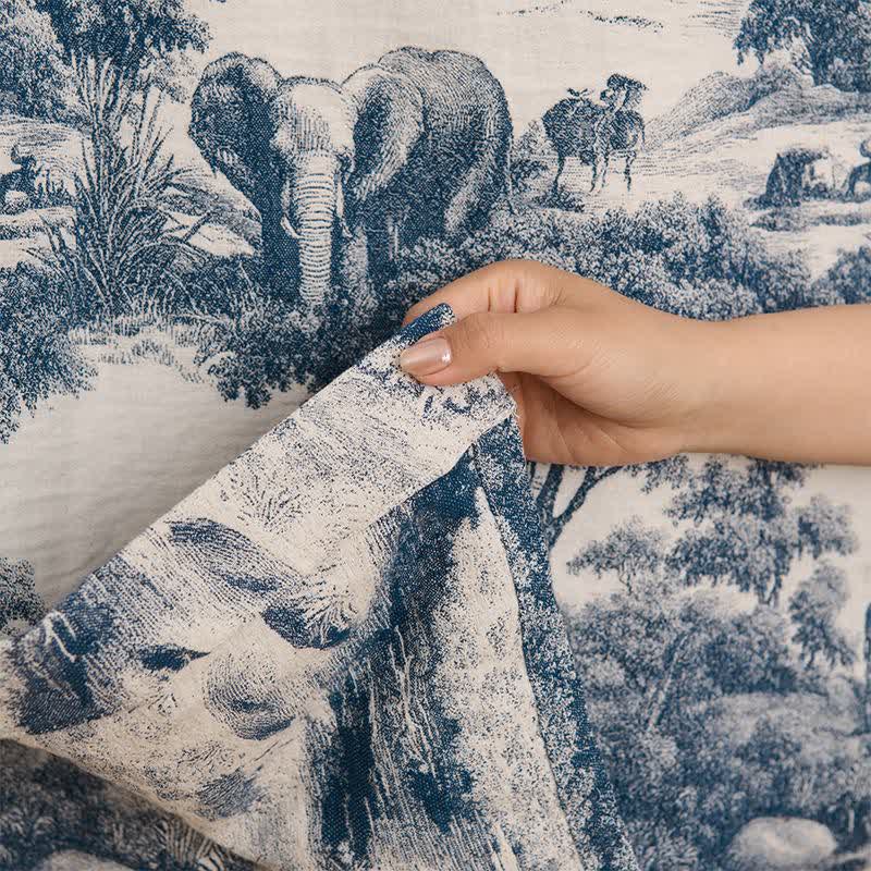 Toile Print Cotton Kimono Robe - image 6