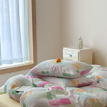 Multicolor Pastel Patchwork Cotton Bedding Set (4PCS) - image 4